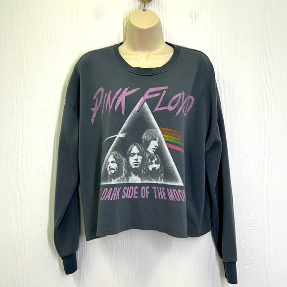 Pink Floyd - The Dark Side Of The Moon Pink Floyd Graphic Crop Sweatshirt Large - Picture 2 of 10